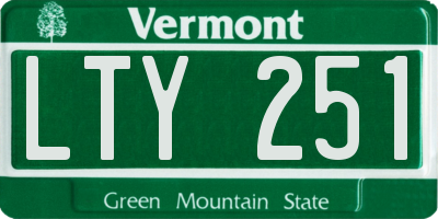 VT license plate LTY251
