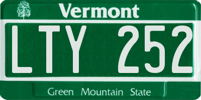 VT license plate LTY252