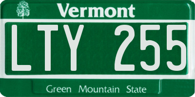 VT license plate LTY255