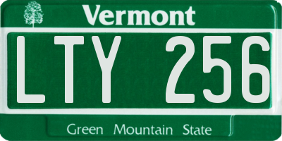 VT license plate LTY256