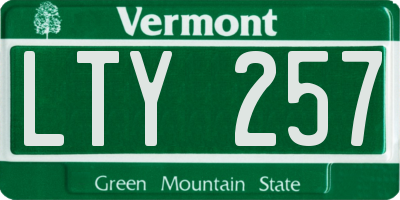 VT license plate LTY257
