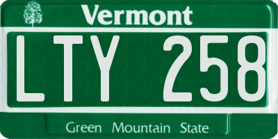 VT license plate LTY258