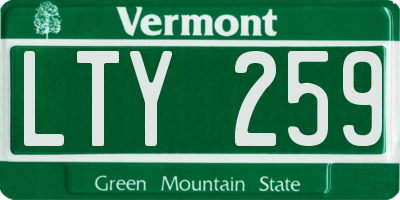VT license plate LTY259