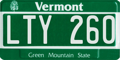 VT license plate LTY260