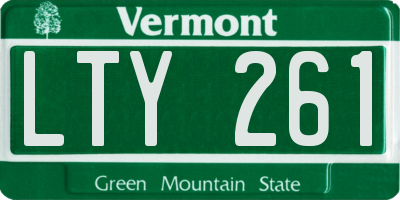 VT license plate LTY261