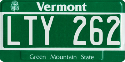 VT license plate LTY262