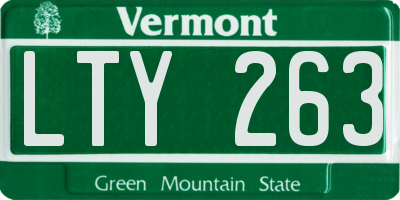VT license plate LTY263