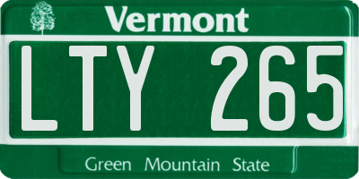 VT license plate LTY265