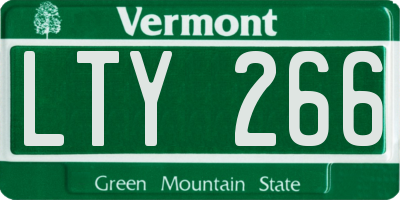 VT license plate LTY266