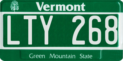 VT license plate LTY268