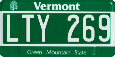 VT license plate LTY269