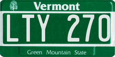 VT license plate LTY270