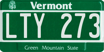 VT license plate LTY273