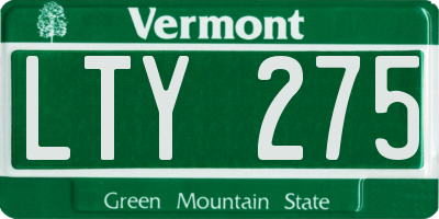 VT license plate LTY275
