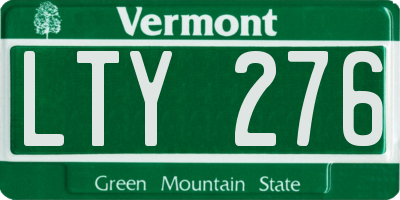 VT license plate LTY276