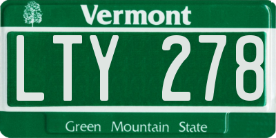 VT license plate LTY278
