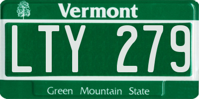 VT license plate LTY279