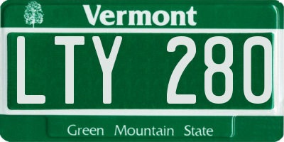 VT license plate LTY280
