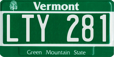 VT license plate LTY281