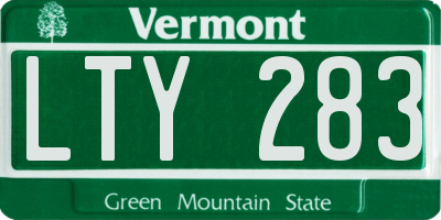 VT license plate LTY283