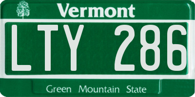VT license plate LTY286