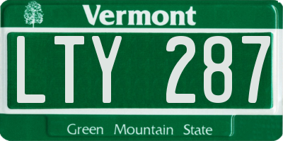 VT license plate LTY287