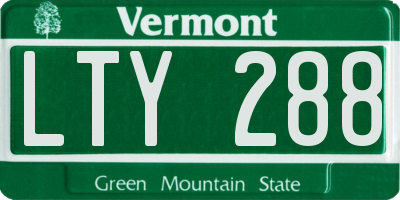 VT license plate LTY288