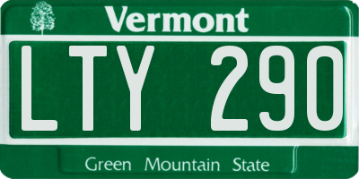 VT license plate LTY290