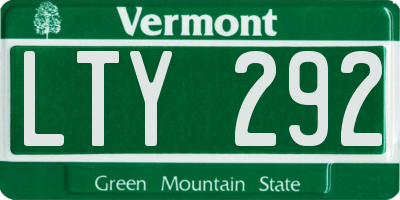 VT license plate LTY292
