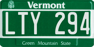 VT license plate LTY294