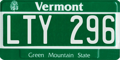 VT license plate LTY296