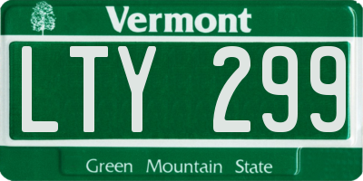 VT license plate LTY299