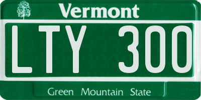 VT license plate LTY300
