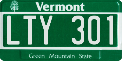 VT license plate LTY301