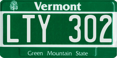 VT license plate LTY302