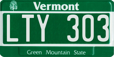 VT license plate LTY303