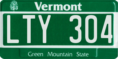 VT license plate LTY304