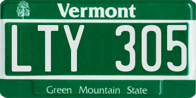 VT license plate LTY305