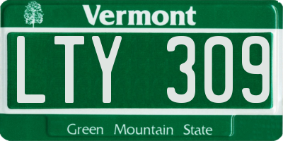 VT license plate LTY309