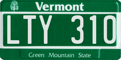 VT license plate LTY310