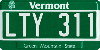 VT license plate LTY311