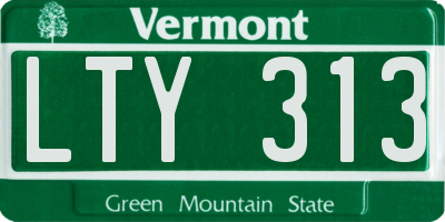 VT license plate LTY313