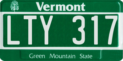 VT license plate LTY317