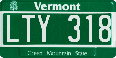 VT license plate LTY318