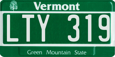 VT license plate LTY319