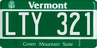 VT license plate LTY321