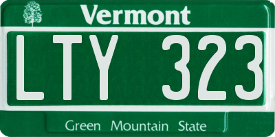 VT license plate LTY323