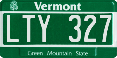 VT license plate LTY327