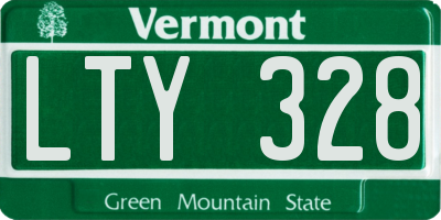 VT license plate LTY328