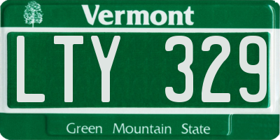 VT license plate LTY329